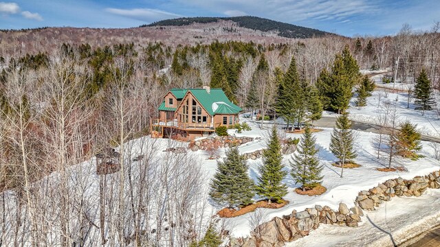 84 Ira Mountain Rd, Kingfield, ME 04947 - mountain view featuring a heavily wooded area