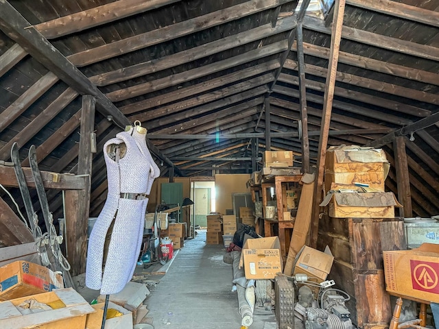 view of unfinished attic