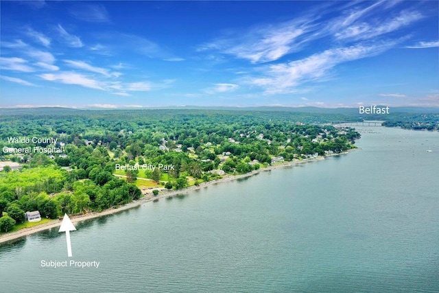 19 Glenview Ln, Belfast, ME 04915 - aerial view of a large body of water and a forest