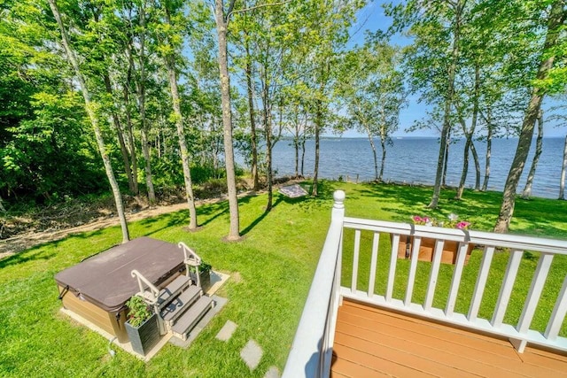 19 Glenview Ln, Belfast, ME 04915 - view of green lawn featuring a water view