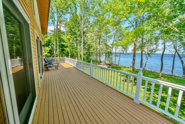 19 Glenview Ln, Belfast, ME 04915 - wooden terrace featuring a water view