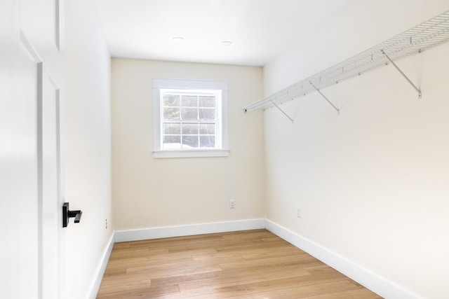 spacious closet featuring light wood finished floors