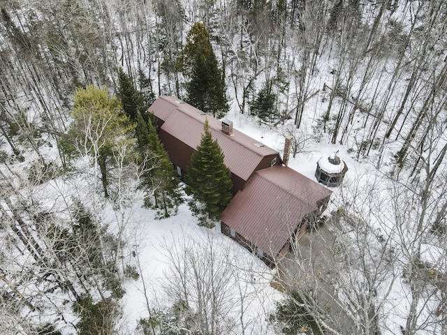 view of snowy aerial view