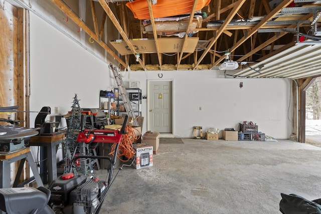 garage featuring a garage door opener