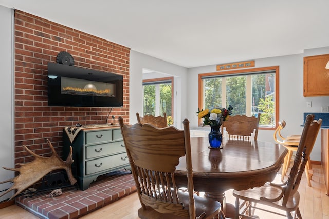 dining room featuring light wood finished floors