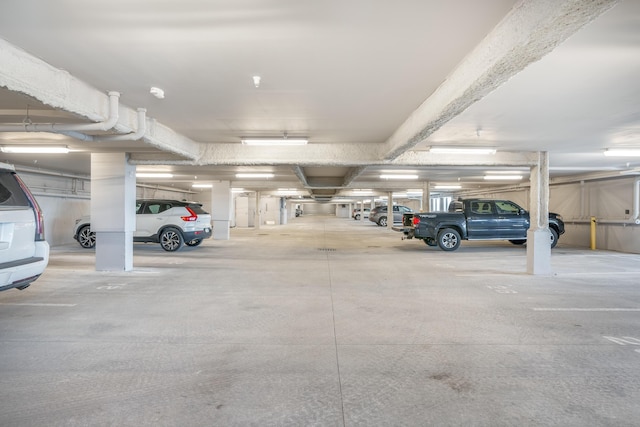 view of parking garage