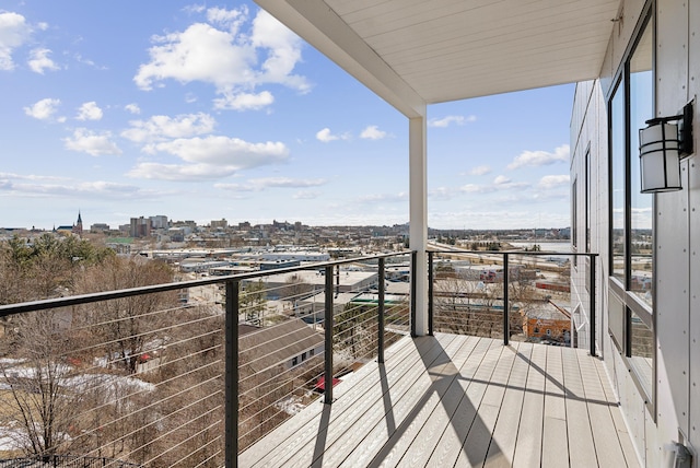 balcony with a view of city