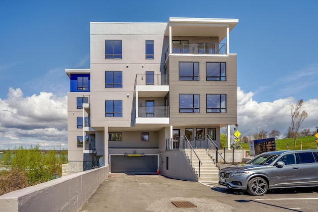 view of property featuring a garage