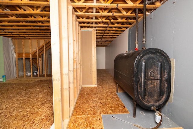 basement featuring heating fuel