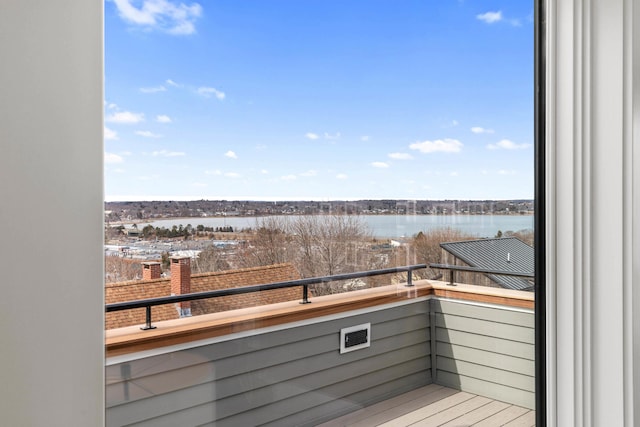 balcony with a water view