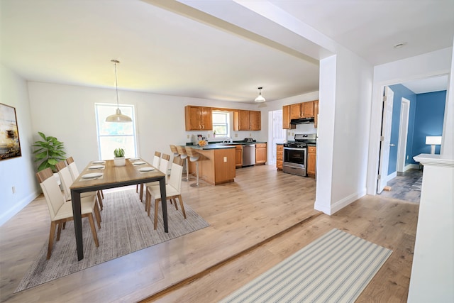 18 Oak St, Camden, ME 04843 - dining area featuring light wood finished floors and baseboards