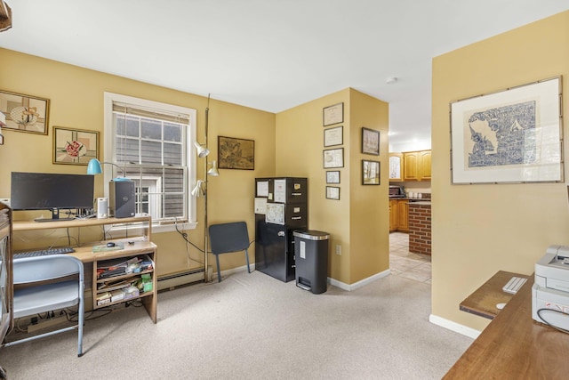 16 Rockaway Rd, Falmouth, ME 04105 - home office featuring a baseboard radiator and baseboards
