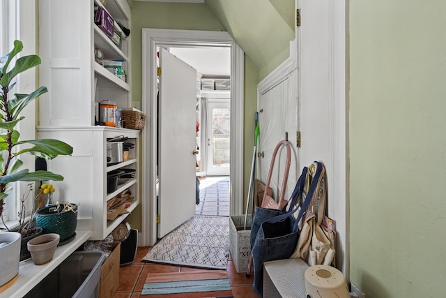 interior space with tile patterned floors