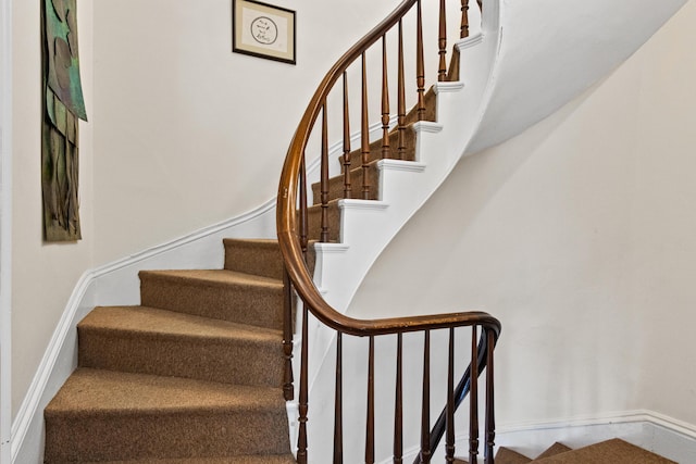 stairs with baseboards