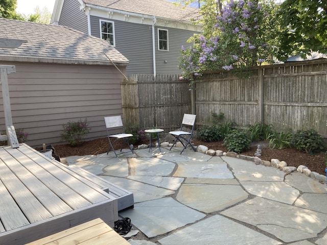 view of patio with fence