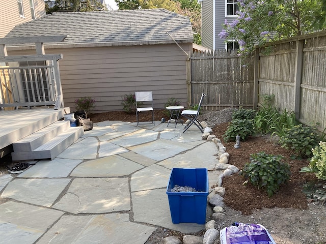 view of patio with fence