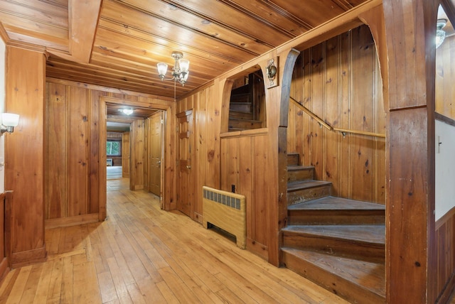 52 Main St, Sanford, ME 04083 - interior space featuring wood-type flooring, wood ceiling, and wooden walls