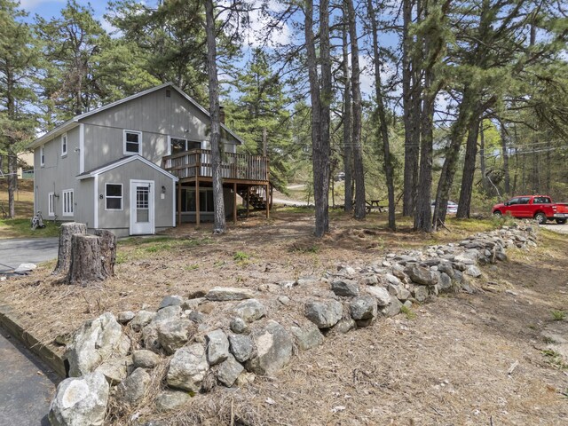 8 Royal Coachman Way, Shapleigh, ME 04076 - view of home's exterior featuring a deck and stairway