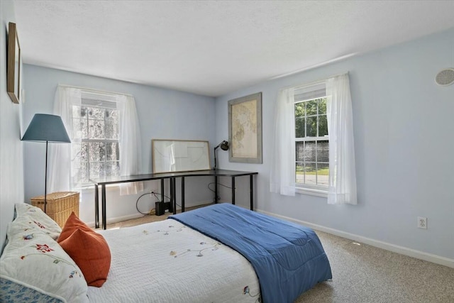 bedroom featuring baseboards and carpet flooring