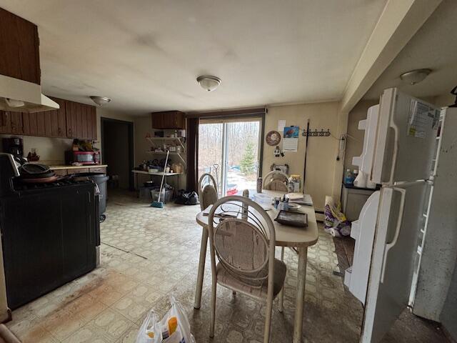 dining area with light floors