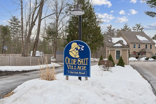 view of community sign