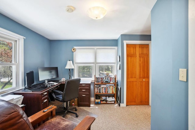 101 Whites Bridge Rd, Windham, ME 04062 - home office with plenty of natural light, carpet, and baseboards