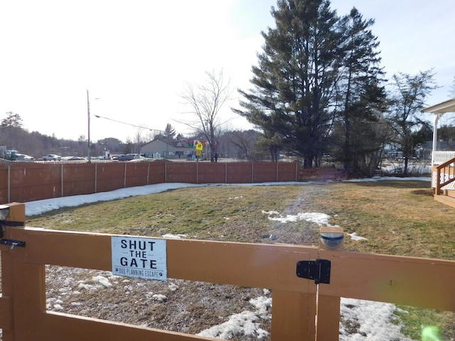 view of yard featuring fence