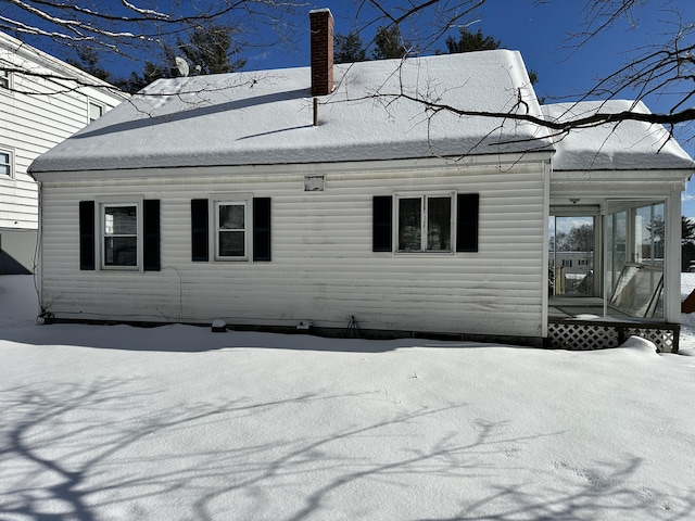 exterior space with a chimney