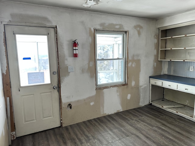 interior space featuring dark wood-style floors