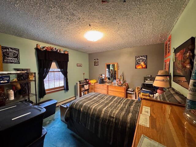 bedroom with a textured ceiling