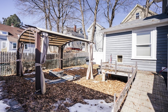 view of yard featuring fence