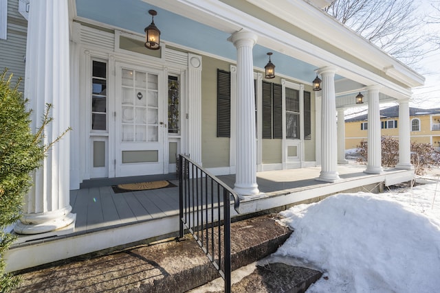 property entrance with a porch