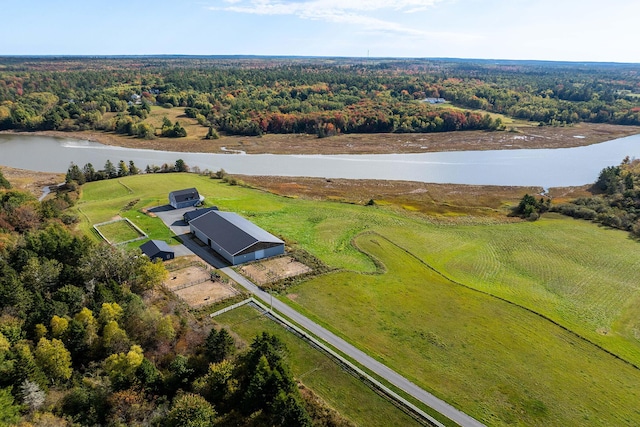 452 Milbridge Rd, Cherryfield, ME 04622 - birds eye view of property with a water view and a wooded view