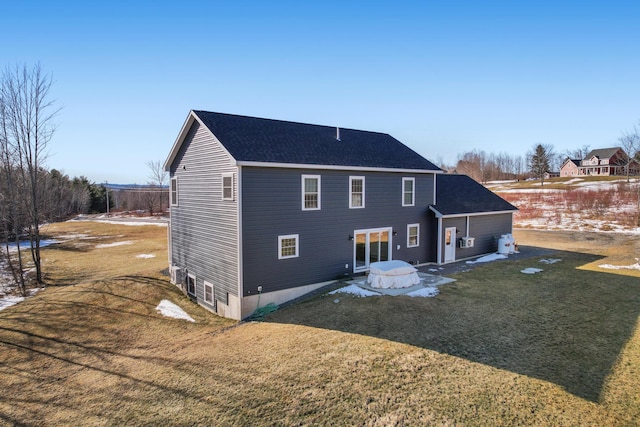 63 Grandview Dr, Newport, ME 04953 - rear view of property featuring a yard and a shingled roof