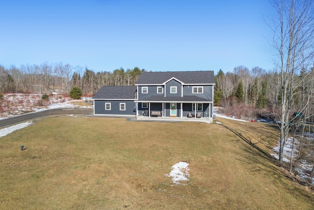 63 Grandview Dr, Newport, ME 04953 - back of house with a lawn and a porch