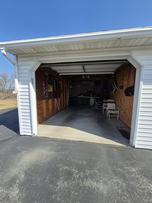 garage with driveway