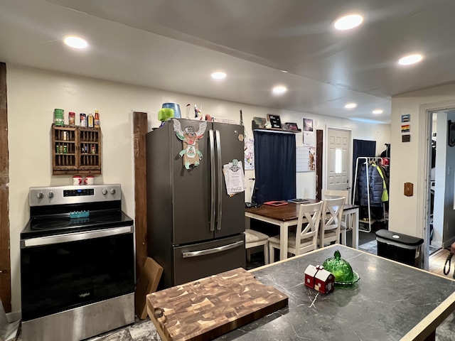 kitchen featuring recessed lighting and appliances with stainless steel finishes