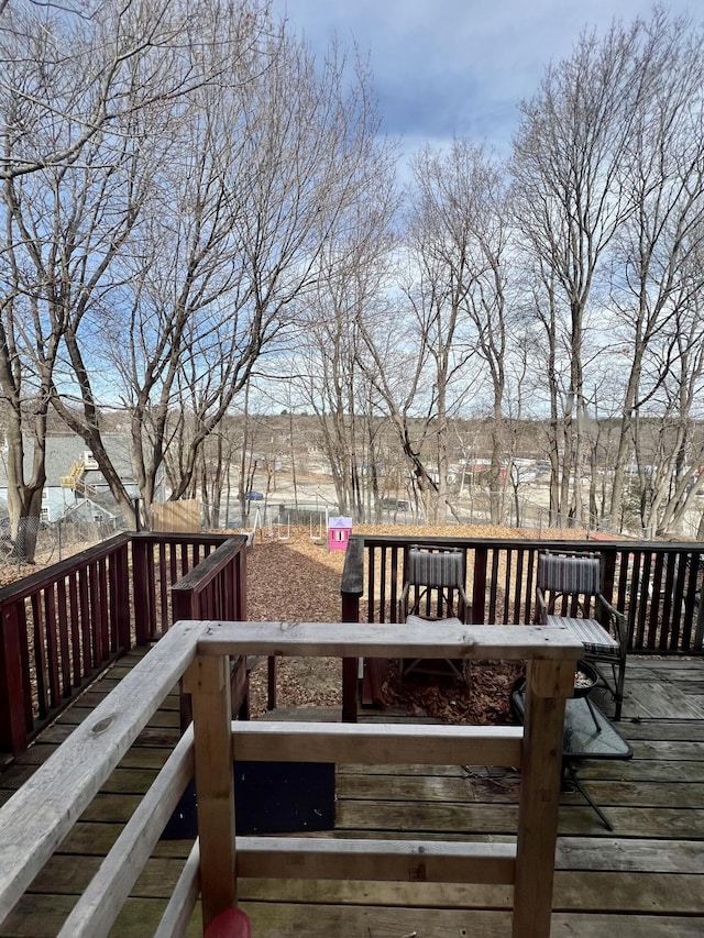 view of wooden deck