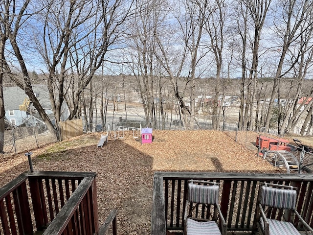 view of yard with fence