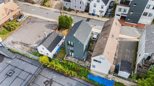 aerial view with a residential view