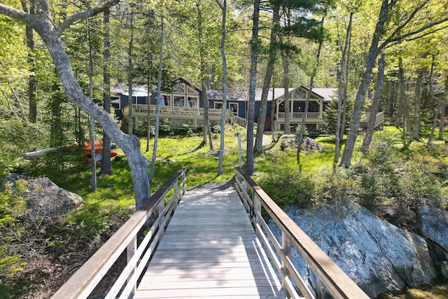 29 Good Day Dr, South Bristol, ME 04568 - dock featuring a forest view