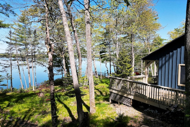 29 Good Day Dr, South Bristol, ME 04568 - view of yard featuring a deck with water view