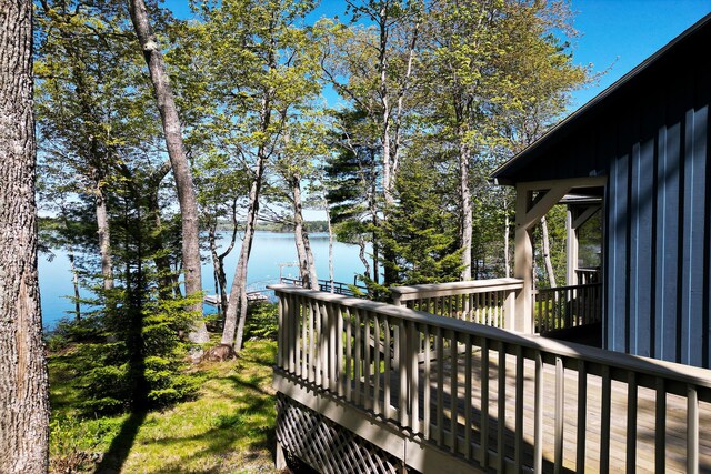 29 Good Day Dr, South Bristol, ME 04568 - wooden terrace with a water view