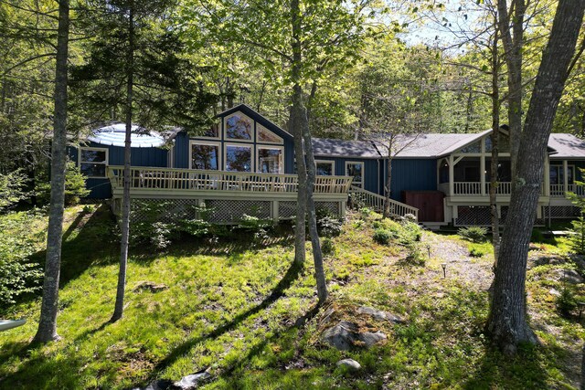 29 Good Day Dr, South Bristol, ME 04568 - rear view of property featuring a wooden deck