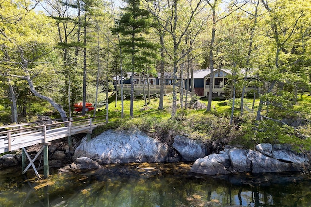29 Good Day Dr, South Bristol, ME 04568 - dock featuring a forest view and a water view