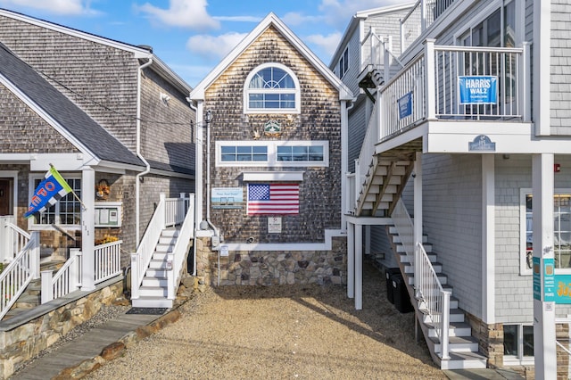 exterior space featuring stairs