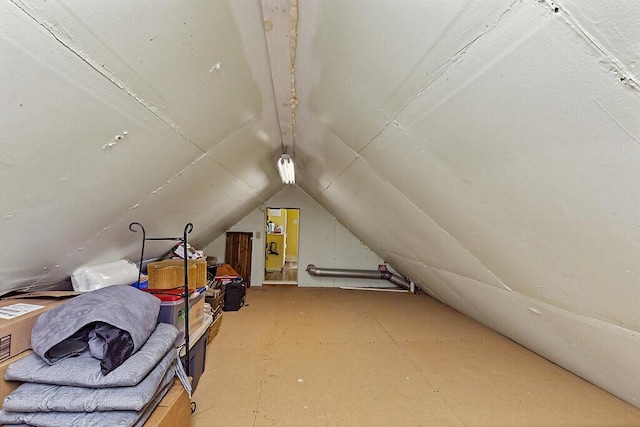 view of unfinished attic