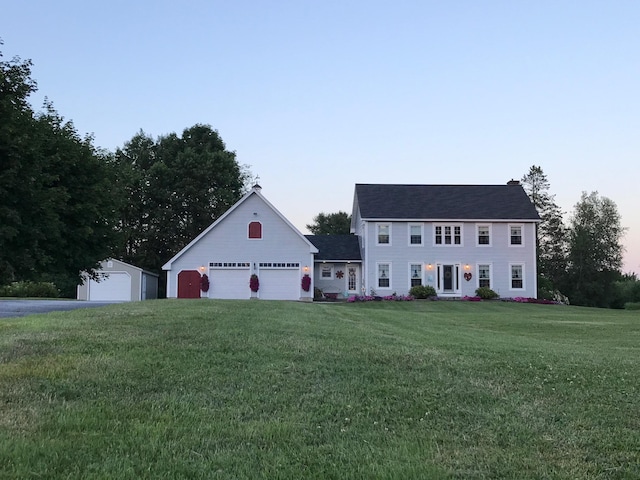 colonial house with a front yard