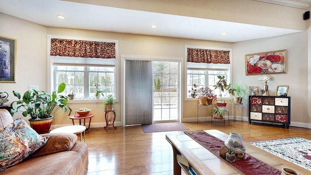 16 Ocean Greens Dr, Saco, ME 04072 - living area featuring recessed lighting, baseboards, and wood finished floors