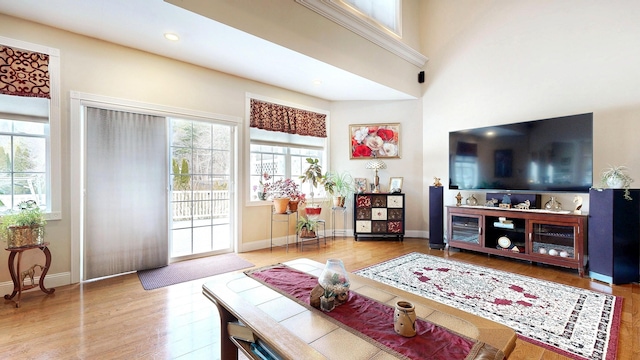 16 Ocean Greens Dr, Saco, ME 04072 - living room featuring recessed lighting, baseboards, and wood finished floors